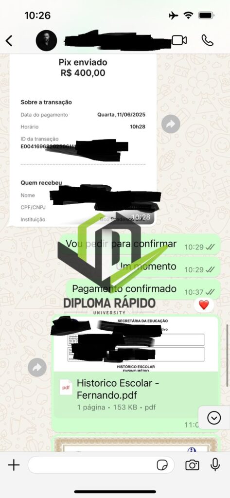 Comprar Diploma do Ensino Médio